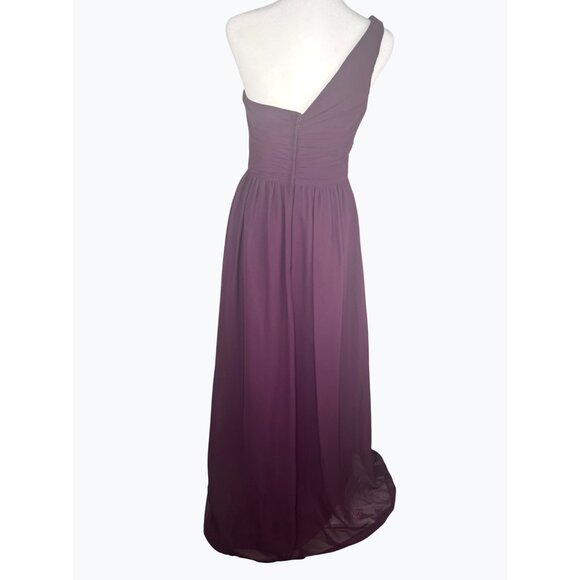 Alfred Angelo One-Shoulder Purple Chiffon Bridesmaid/Prom/Formal Dress Size 6 - Picture 12 of 13